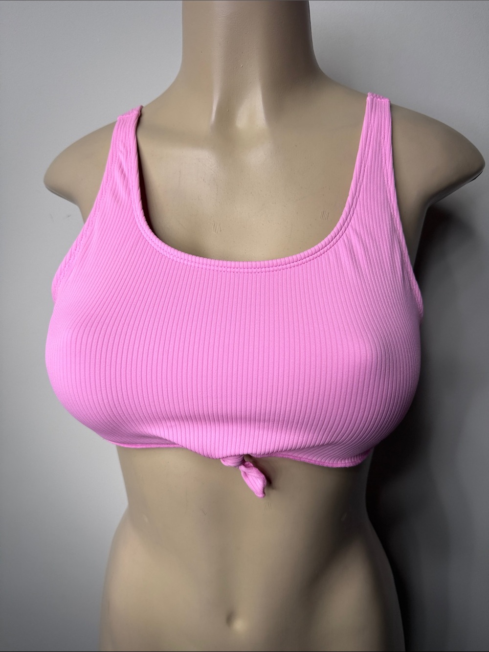 art class Pink Ribbed Knot Bikini Top